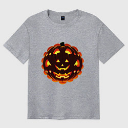 Футболка оверсайз мужская Многоликая тыква на хэллоуин, цвет: меланж