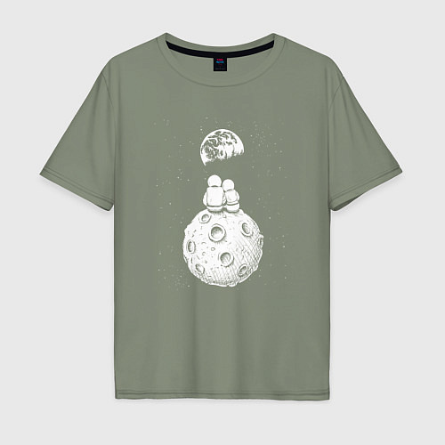 Мужская футболка оверсайз Love in space / Авокадо – фото 1