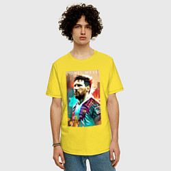 Футболка оверсайз мужская Lionel Messi - football - striker, цвет: желтый — фото 2
