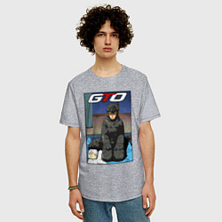 Футболка оверсайз мужская Onizuka in the wolf costume, цвет: меланж — фото 2