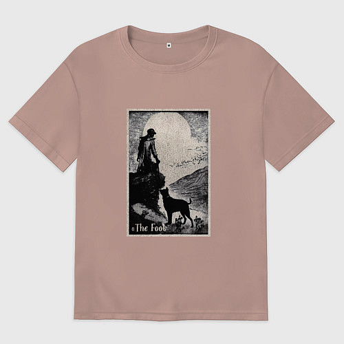 Мужская футболка оверсайз Старший аркан таро дурак / Пыльно-розовый – фото 1