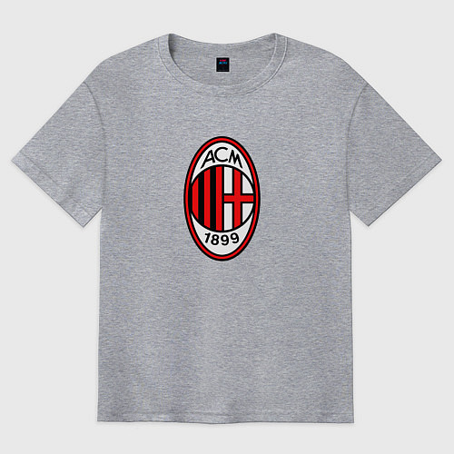 Мужская футболка оверсайз Футбольный клуб Milan / Меланж – фото 1