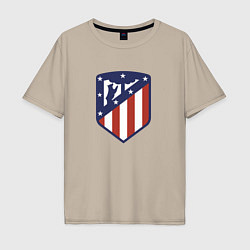 Футболка оверсайз мужская Atletico Madrid FC, цвет: миндальный