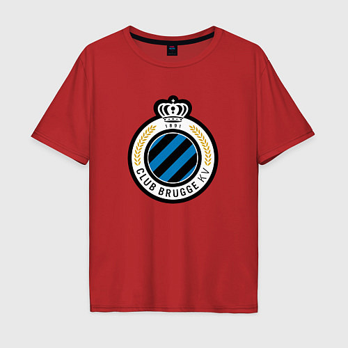Мужская футболка оверсайз Brugge fc sport / Красный – фото 1