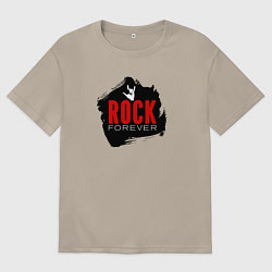 Футболка оверсайз мужская Rock forever, цвет: миндальный