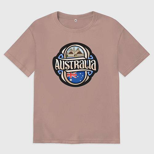 Мужская футболка оверсайз Australia adventure / Пыльно-розовый – фото 1