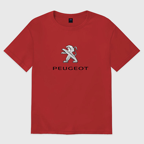 Мужская футболка оверсайз Peugeot sport auto / Красный – фото 1