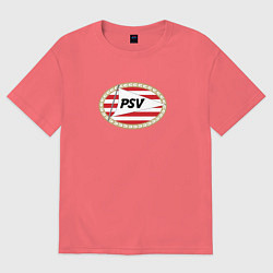 Футболка оверсайз мужская Psv sport fc, цвет: коралловый