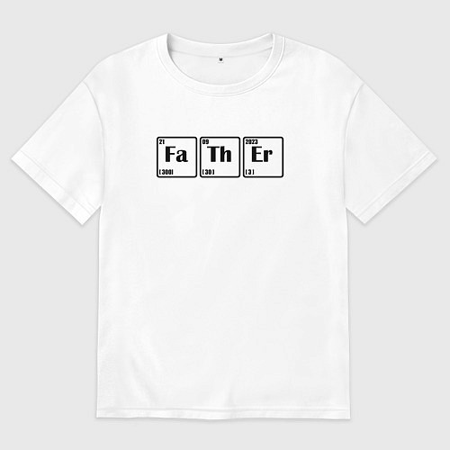 Мужская футболка оверсайз Father / Белый – фото 1