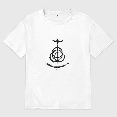 Мужская футболка оверсайз Символ Elden Ring / Белый – фото 1