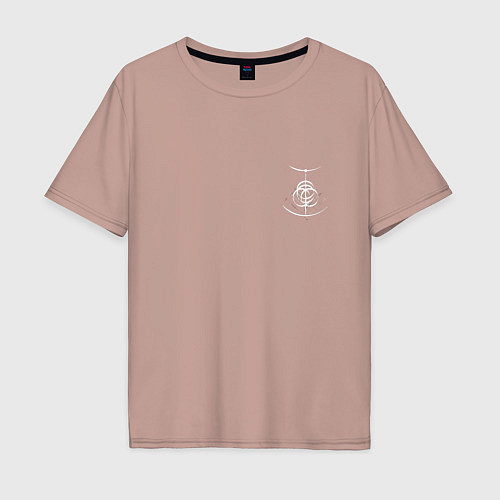 Мужская футболка оверсайз Логотип Elden Ring арт - мини / Пыльно-розовый – фото 1