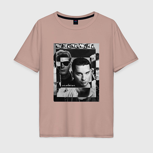 Мужская футболка оверсайз Depeche Mode - Violation Band / Пыльно-розовый – фото 1