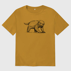 Футболка оверсайз мужская Медоед недоволен, цвет: горчичный