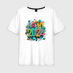 Мужская футболка оверсайз Happy 2024