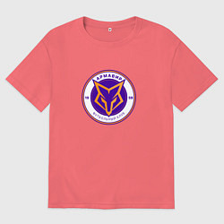 Футболка оверсайз мужская Армавир фк клуб, цвет: коралловый