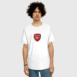 Футболка оверсайз мужская Arsenal fc sport club, цвет: белый — фото 2