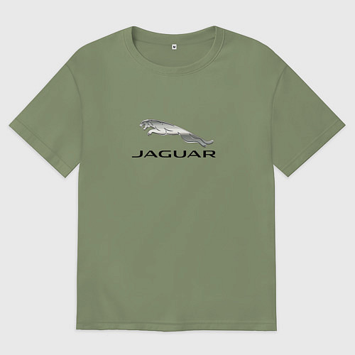 Мужская футболка оверсайз Ягуар спорт кар / Авокадо – фото 1
