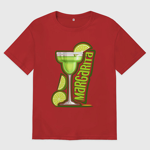 Мужская футболка оверсайз Коктейль Маргарита / Красный – фото 1