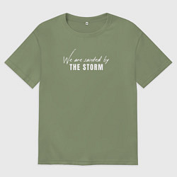 Футболка оверсайз мужская Powerwolf: Sainted by the Storm, цвет: авокадо