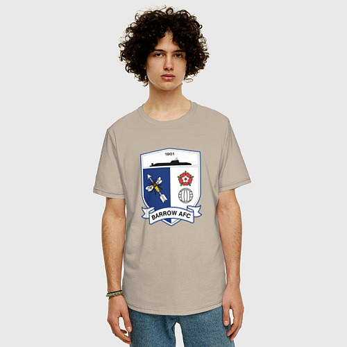 Мужская футболка оверсайз Барроу фк англия / Миндальный – фото 3