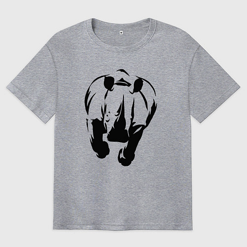 Мужская футболка оверсайз Носорог атакует / Меланж – фото 1