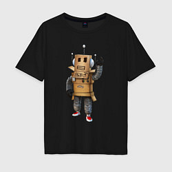 Мужская футболка оверсайз Roblox робот машет