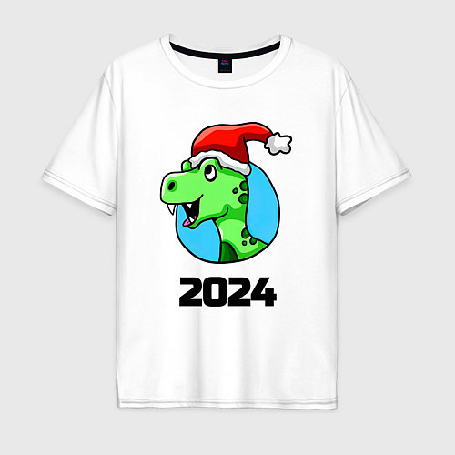 Мужская футболка оверсайз Год дракона 2024 / Белый – фото 1
