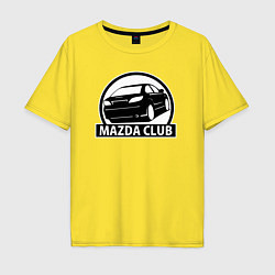 Футболка оверсайз мужская Mazda club, цвет: желтый