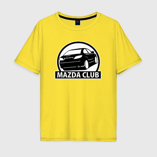 Мужская футболка оверсайз Mazda club / Желтый – фото 1