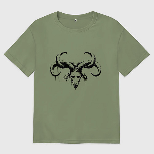 Мужская футболка оверсайз Демон сатана / Авокадо – фото 1