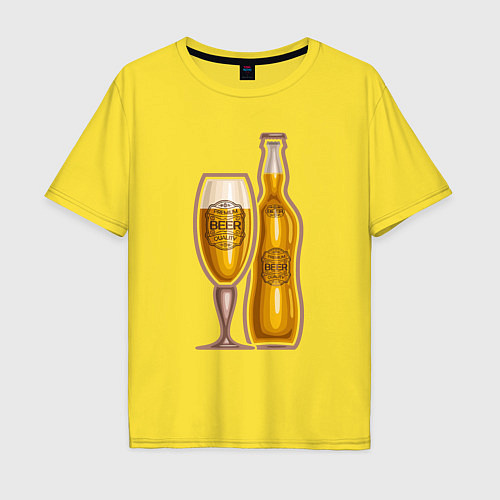 Мужская футболка оверсайз Светлое пенное / Желтый – фото 1