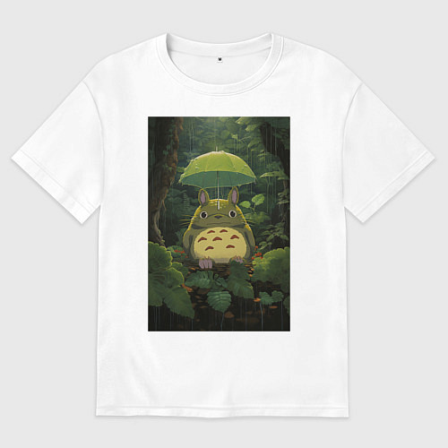 Мужская футболка оверсайз Тоторо мой сосед / Белый – фото 1