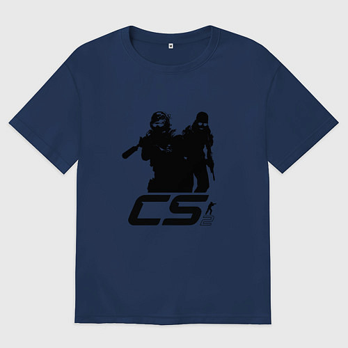 Мужская футболка оверсайз Counter-strike 2 - one color / Тёмно-синий – фото 1