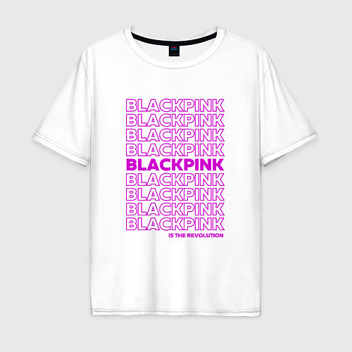 Мужская футболка оверсайз Blackpink kpop - музыкальная группа из Кореи / Белый – фото 1
