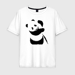 Мужская футболка оверсайз Панда с бревном