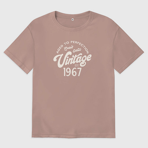 Мужская футболка оверсайз 1967 год, выдержанный до совершенства / Пыльно-розовый – фото 1