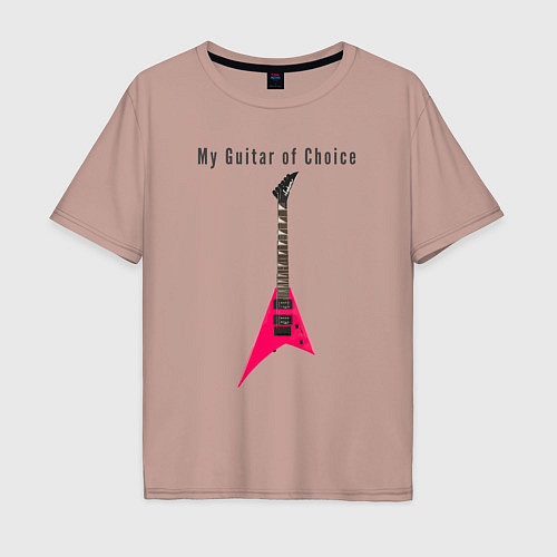 Мужская футболка оверсайз Моя любимая гитара / Пыльно-розовый – фото 1