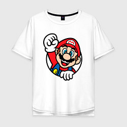 Мужская футболка оверсайз Марио значок классический