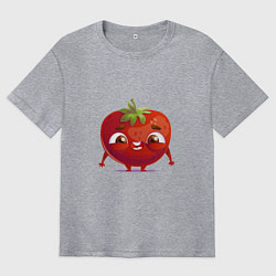 Футболка оверсайз мужская Милая помидорка, цвет: меланж