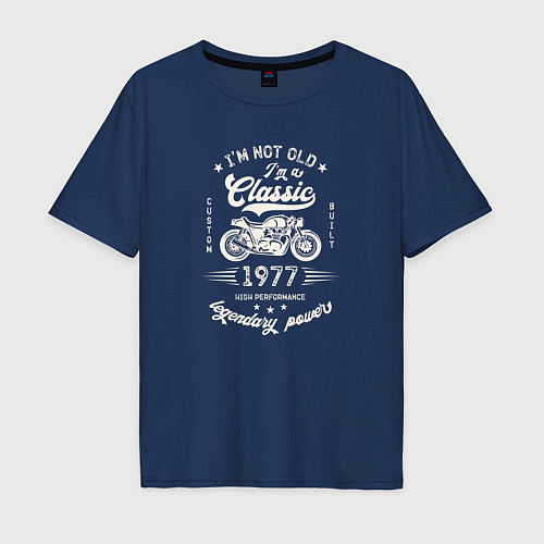 Мужская футболка оверсайз Классика 1977 / Тёмно-синий – фото 1