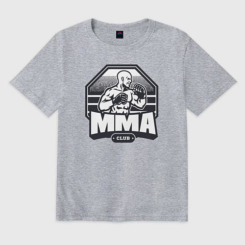 Мужская футболка оверсайз MMA club / Меланж – фото 1