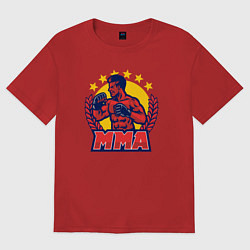 Футболка оверсайз мужская Боец MMA, цвет: красный