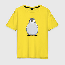Футболка оверсайз мужская Птенец пингвина мультяшный, цвет: желтый