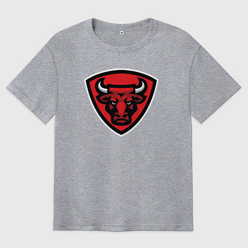 Мужская футболка оверсайз Bull shield / Меланж – фото 1