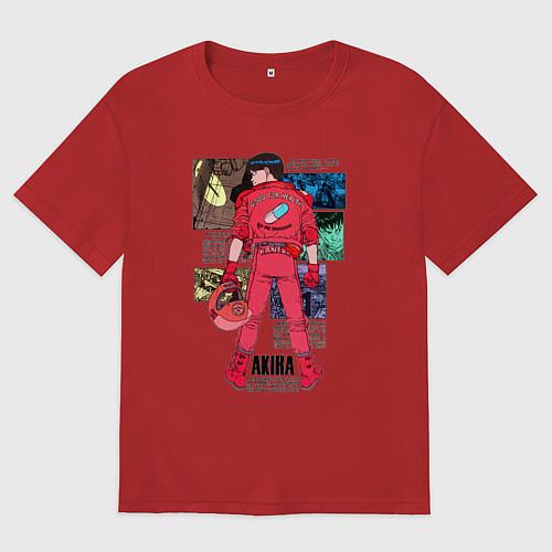 Мужская футболка оверсайз Канеда из аниме акира / Красный – фото 1