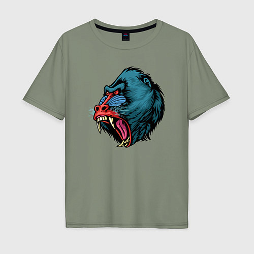 Мужская футболка оверсайз Mandrill monkey / Авокадо – фото 1