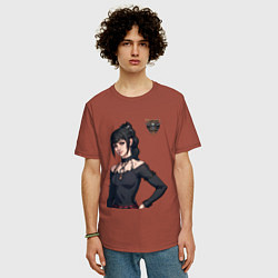 Футболка оверсайз мужская Shadowheart - балдурс гейт 3, цвет: кирпичный — фото 2