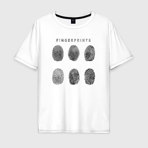 Мужская футболка оверсайз Fingerprints / Белый – фото 1