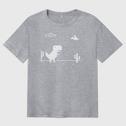 Футболка оверсайз мужская Динозавр гугл хром Дино, цвет: меланж