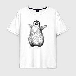 Мужская футболка оверсайз Пингвинёнок анфас